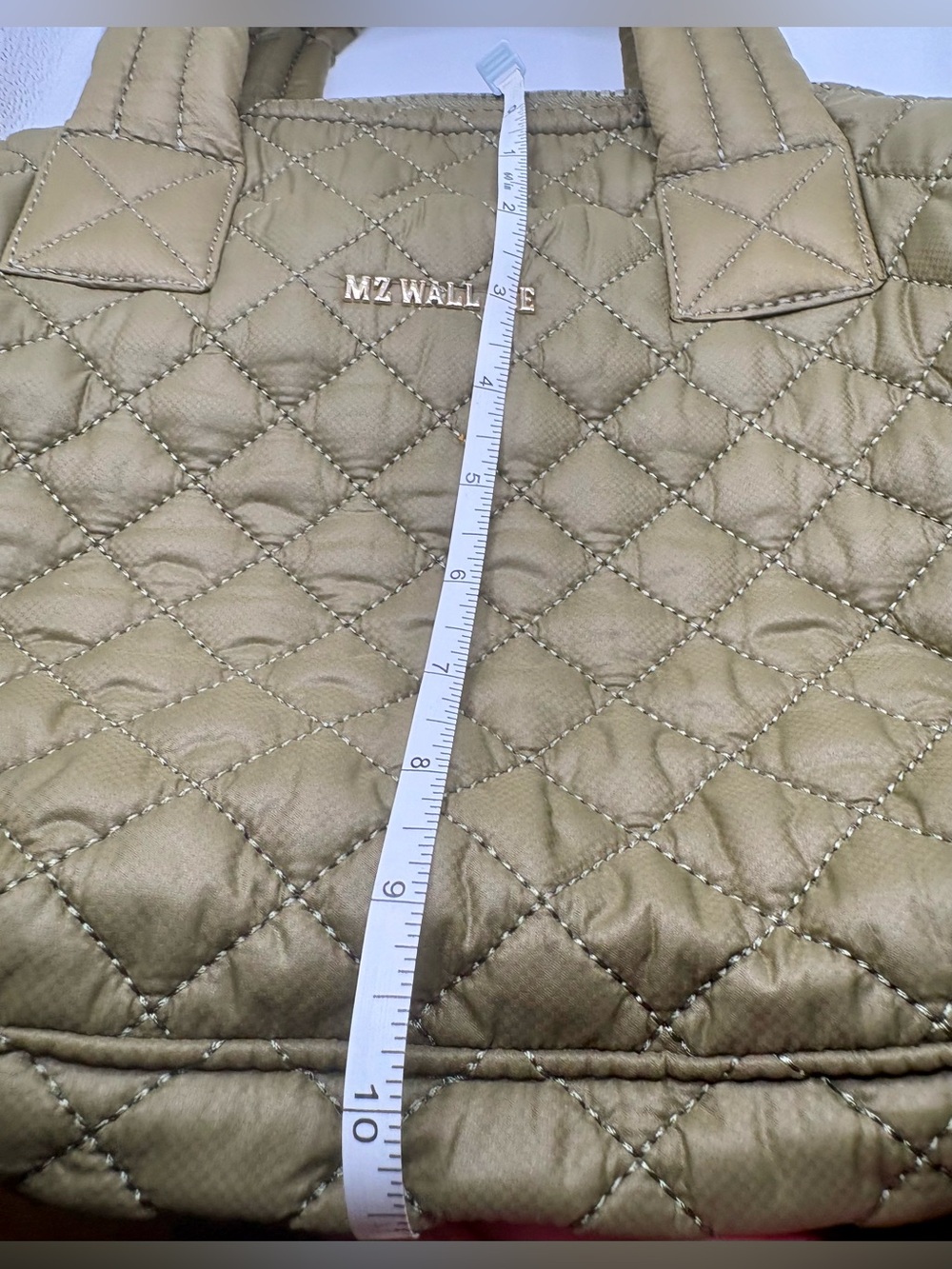 MZ Wallace Small Metro Sutton Deluxe Moss Green Quilted Nylon Crossbody Bag NWOT - Picture 9 of 15